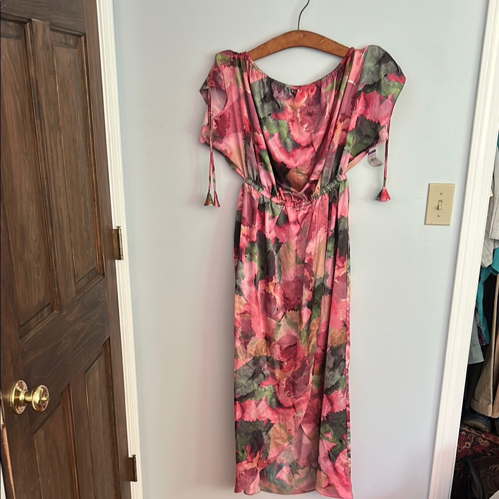 Misa Los Angeles Floral Off-Shoulder Dress NWT